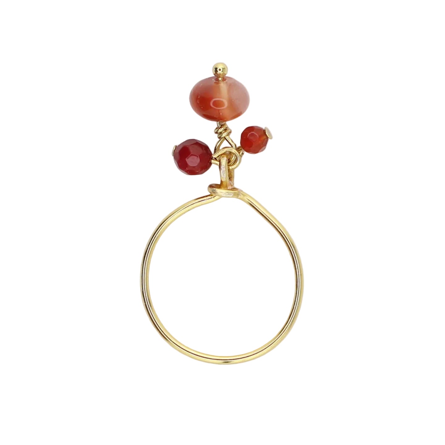 Carnelian and Coral Charm Ring