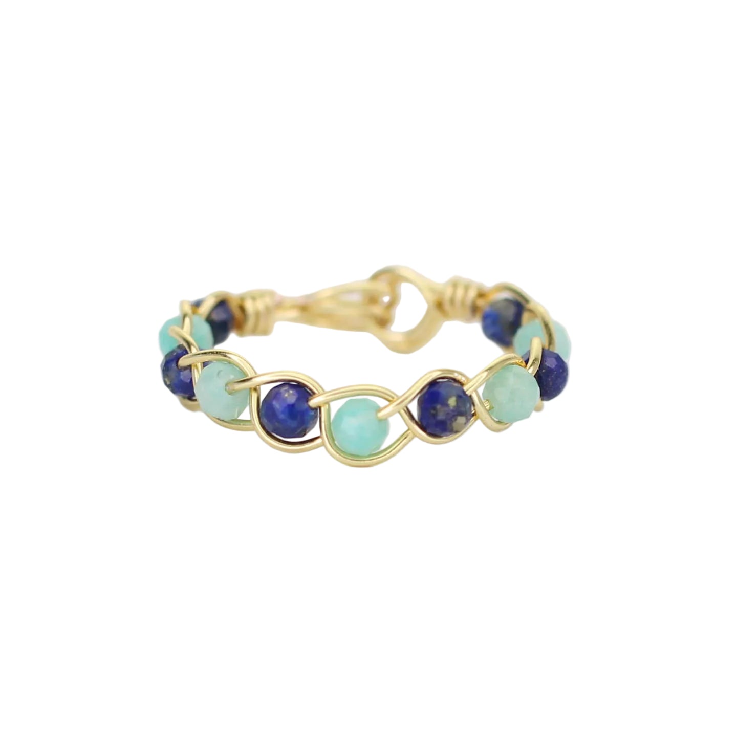 Dainty Lapis Lazuli and Amazonite Stacking Ring