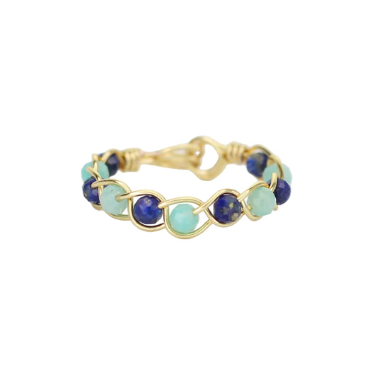 Dainty Lapis Lazuli and Amazonite Stacking Ring