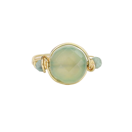 Green Agate and African Turquoise Ring