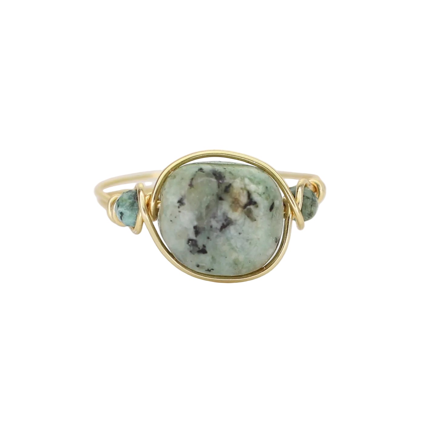 African Turquoise Triple Stone Ring