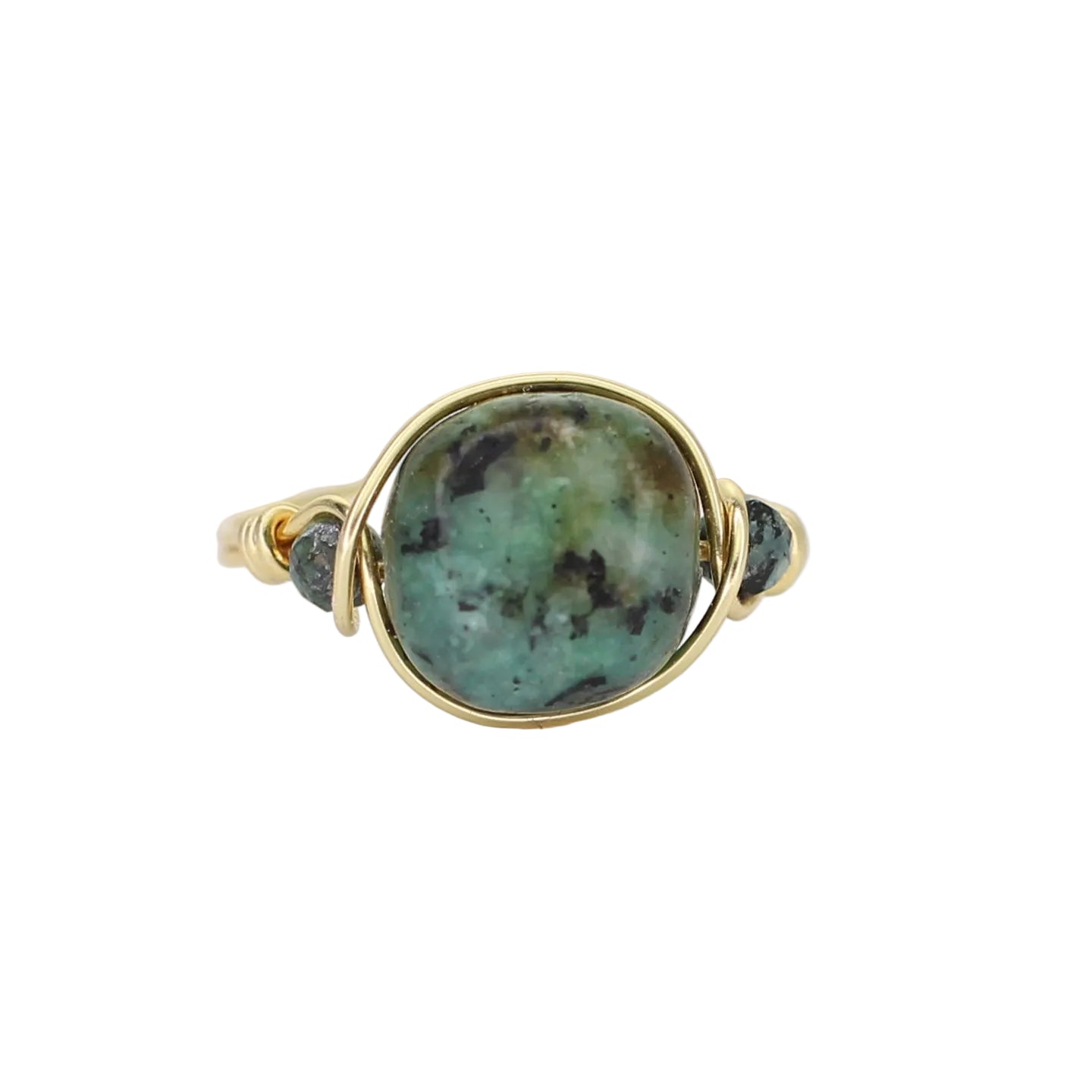 African Turquoise Triple Stone Ring