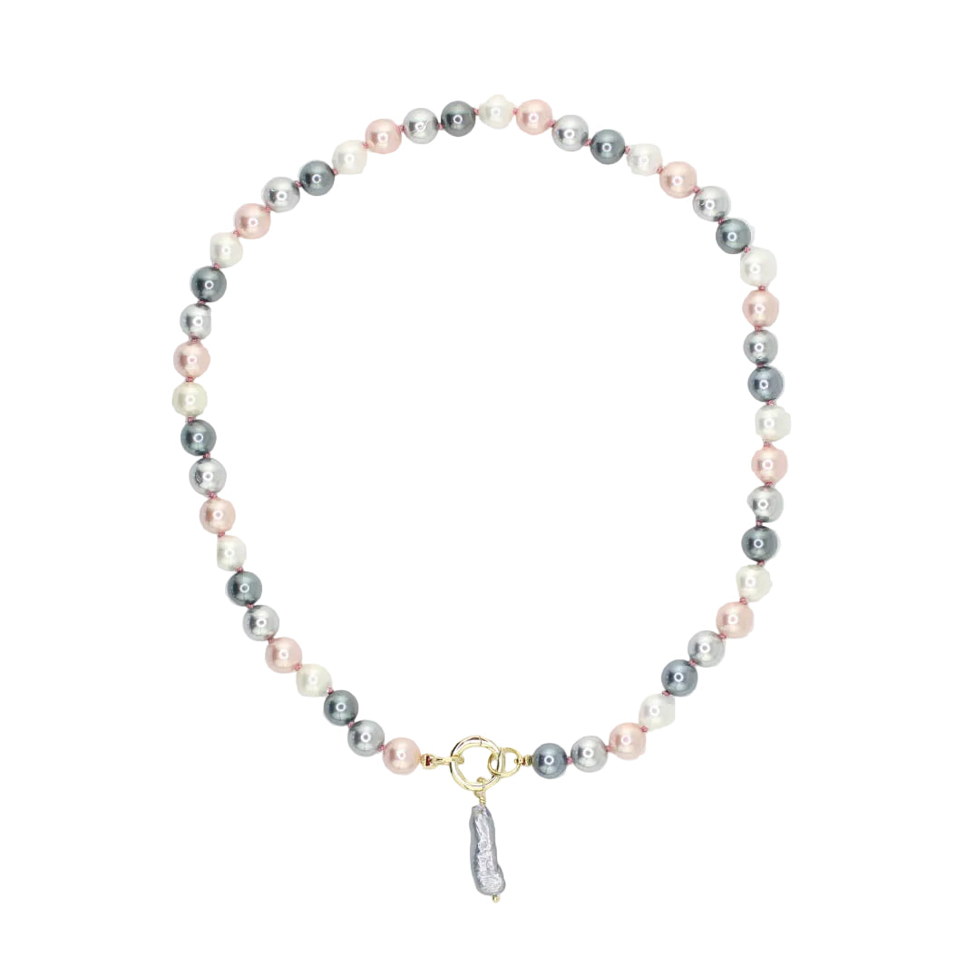 Shell Pearl Necklace with Pearl Pendant