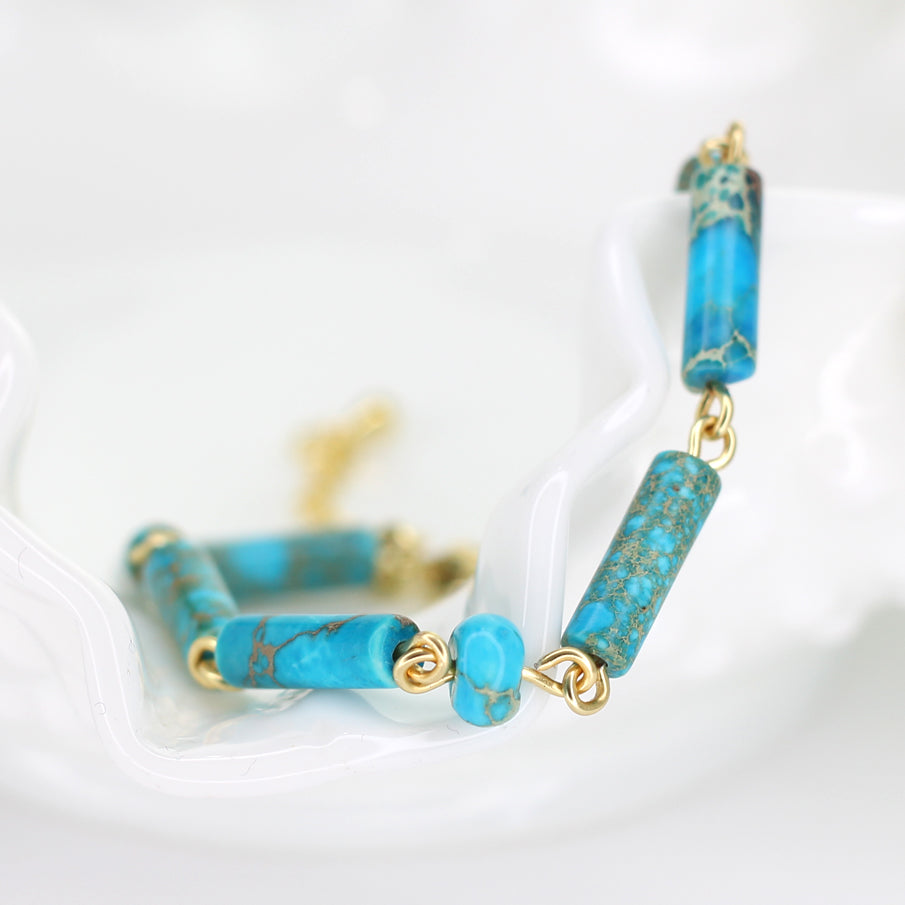 Chrysocolla Link Bracelet