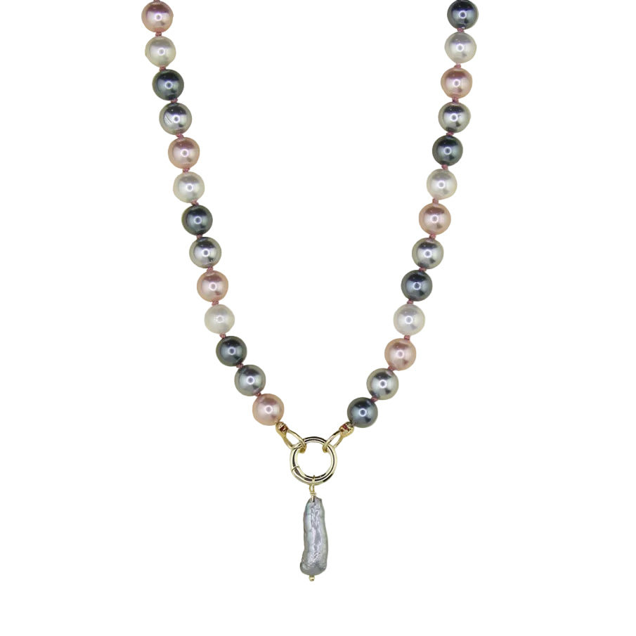 Shell Pearl Necklace with Pearl Pendant