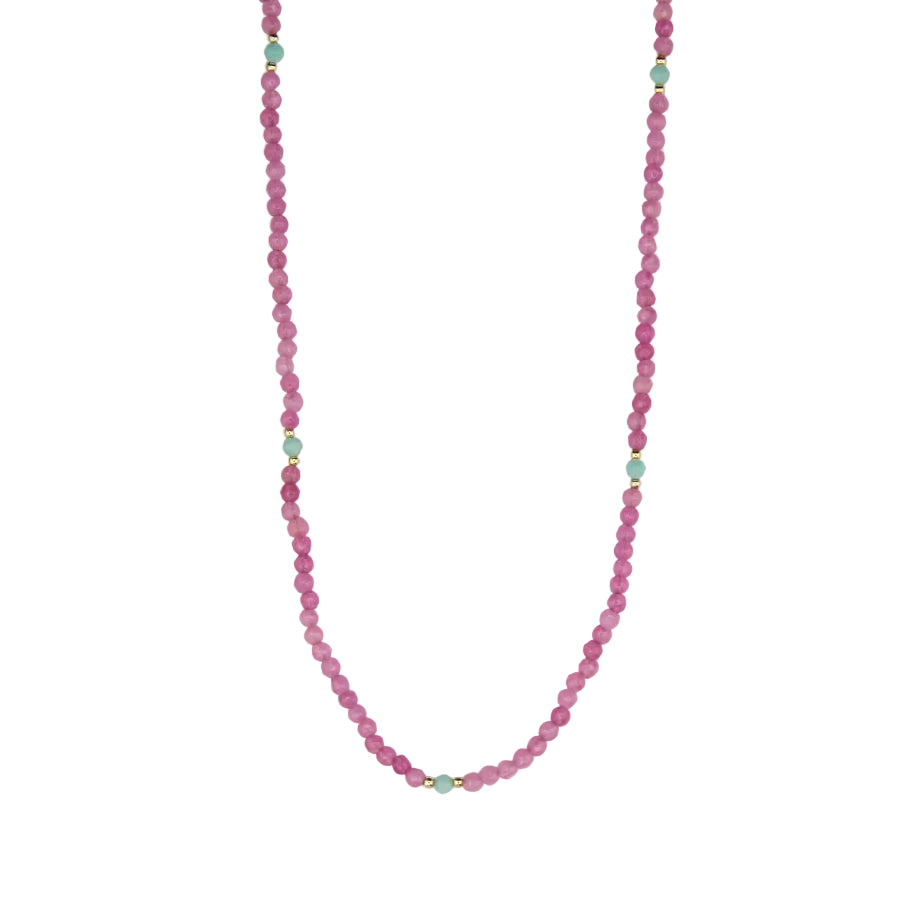 Pink Agate and Amazonite Necklace