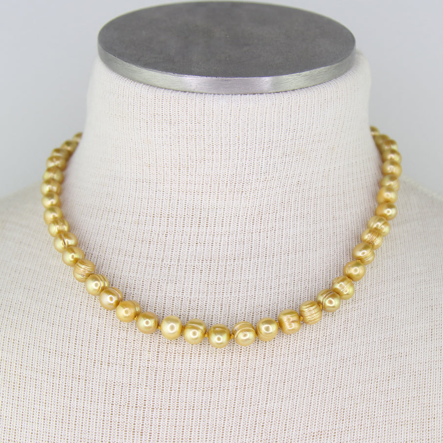 Golden Freshwater Pearl Necklace