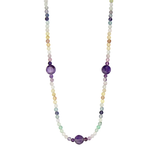 Fluorite and Amethyst Necklace