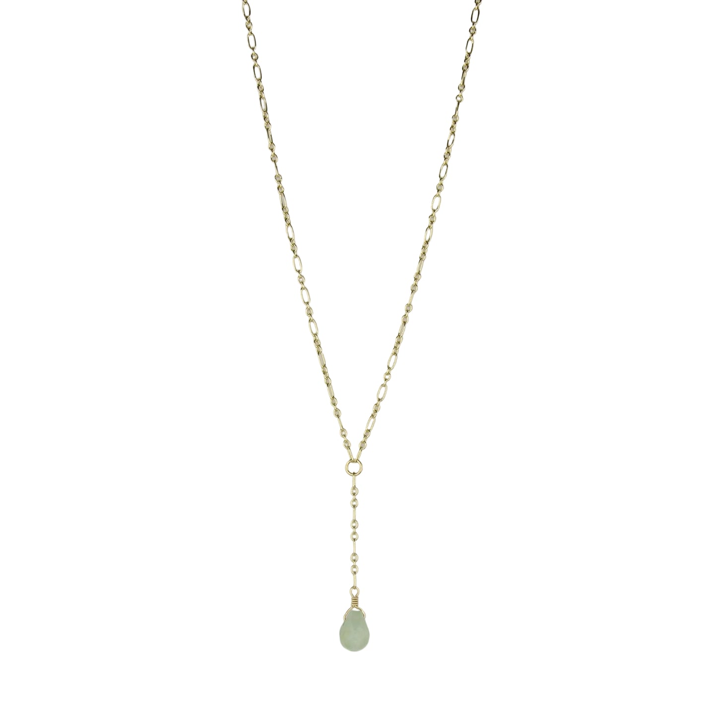 Prasiolite Teardrop on Chain Necklace