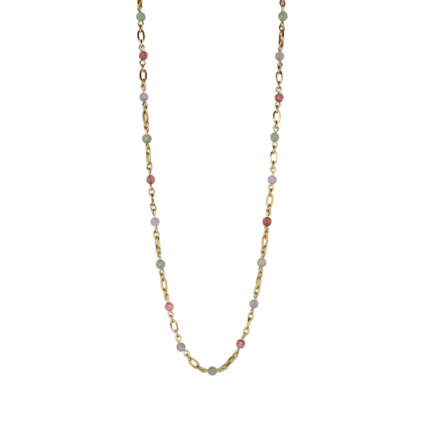 Amethyst, Agate, and Aventurine on Chain Necklace