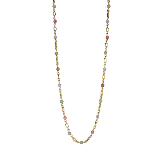 Amethyst, Agate, and Aventurine on Chain Necklace