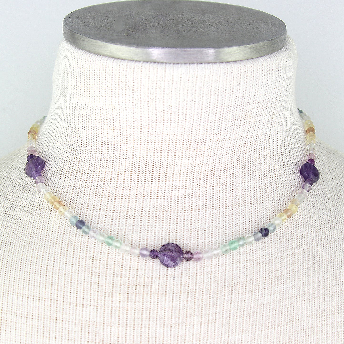 Fluorite and Amethyst Necklace