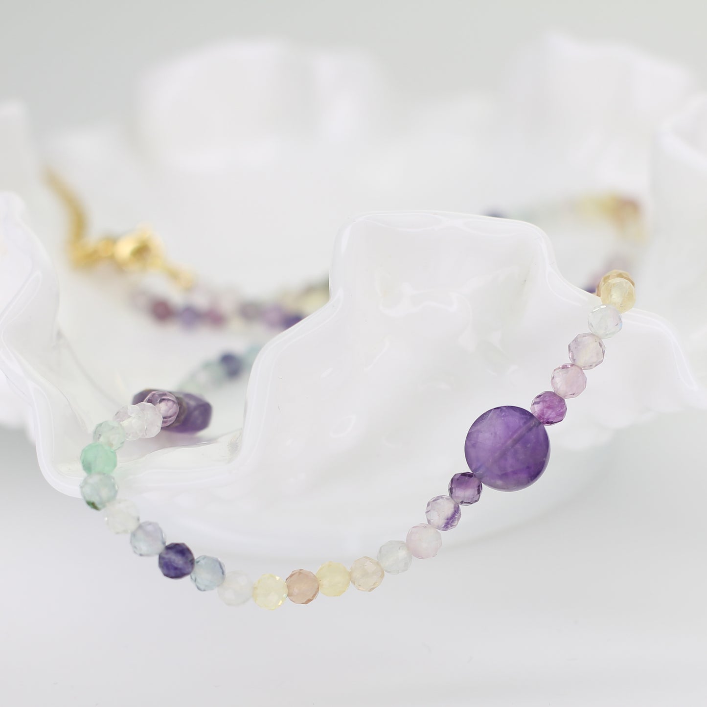 Fluorite and Amethyst Necklace