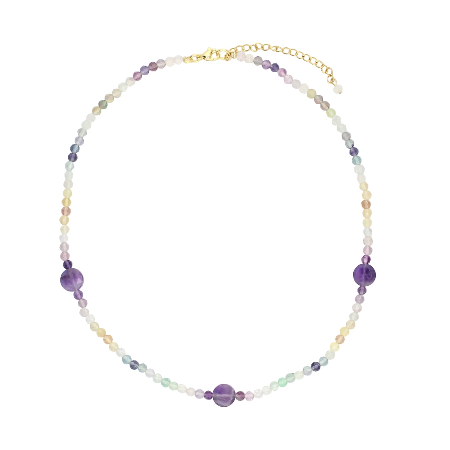 Fluorite and Amethyst Necklace