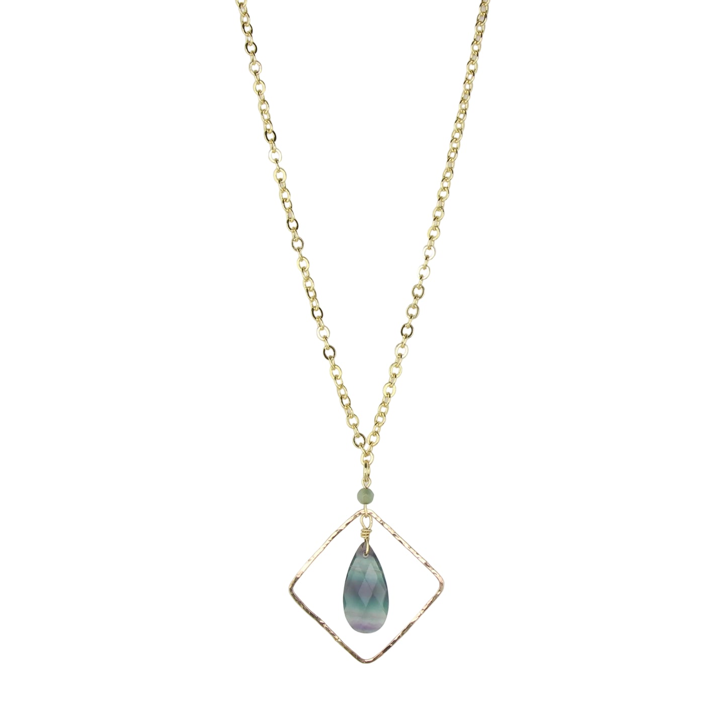 Fluorite on Chain Pendant Necklace