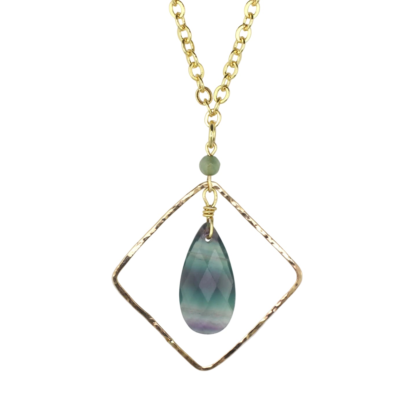 Fluorite on Chain Pendant Necklace