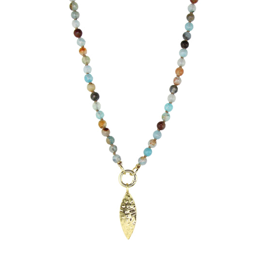 Blue and Brown Agate Necklace