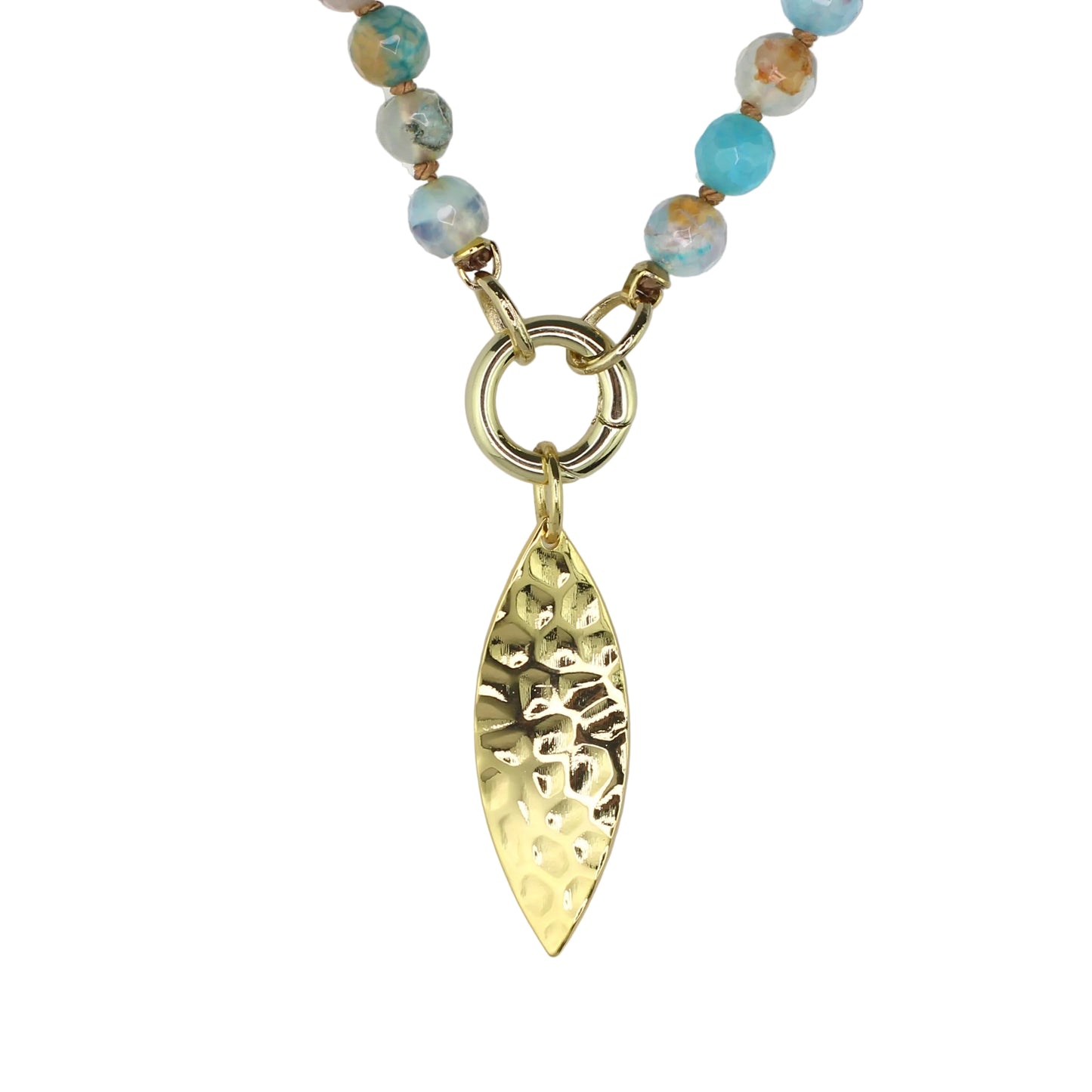 Blue and Brown Agate Necklace