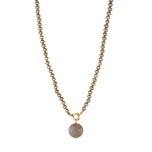 Freshwater Pearl and Moonstone Necklace