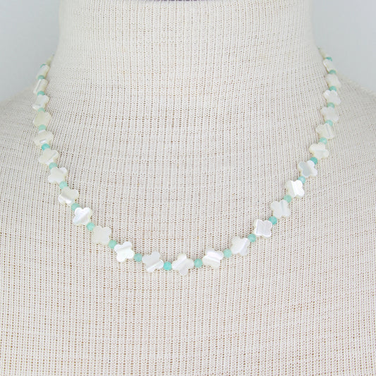 Mother of Pearl and Amazonite Necklace