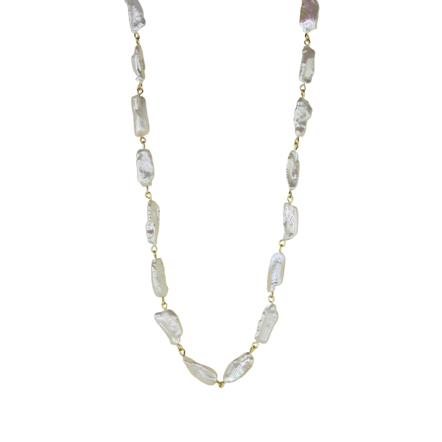 Freshwater Pearl Link Necklace - Stick