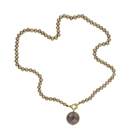 Freshwater Pearl and Moonstone Necklace