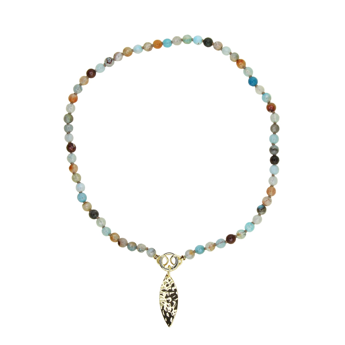 Blue and Brown Agate Necklace