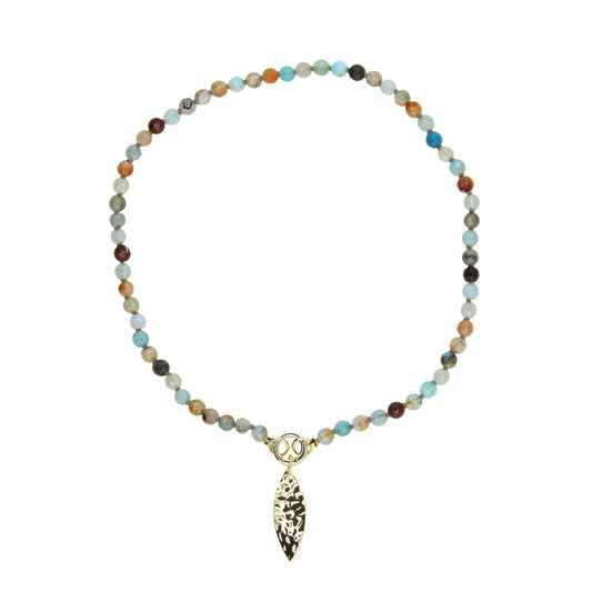 Blue and Brown Agate Necklace