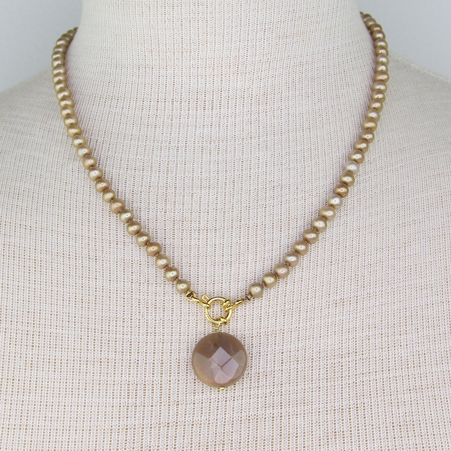 Freshwater Pearl and Moonstone Necklace