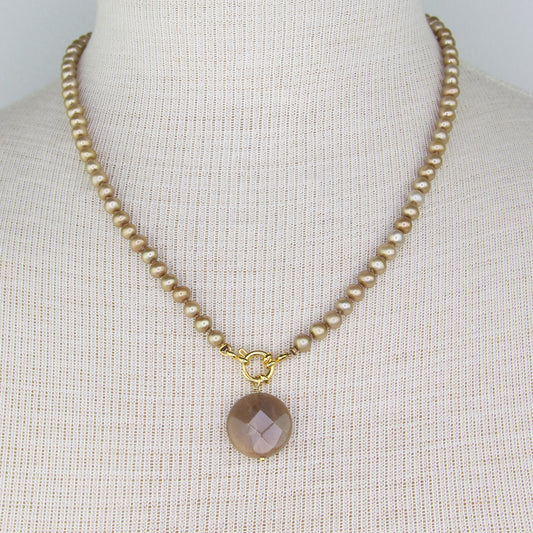 Freshwater Pearl and Moonstone Necklace