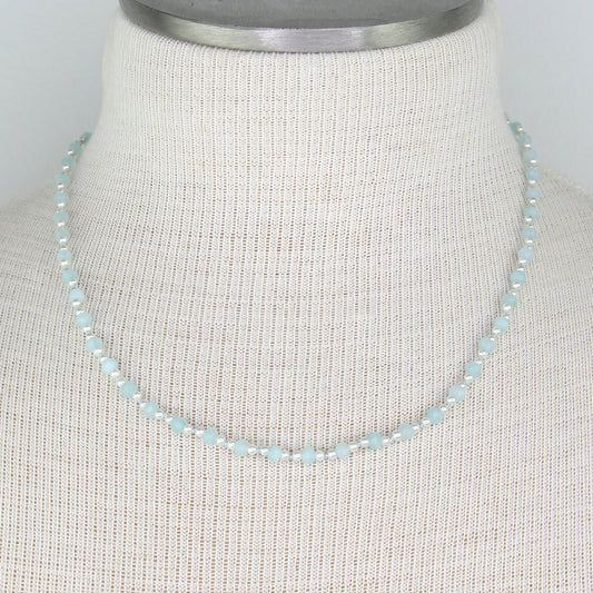 Blue Jade and South Sea Shell Pearl Necklace