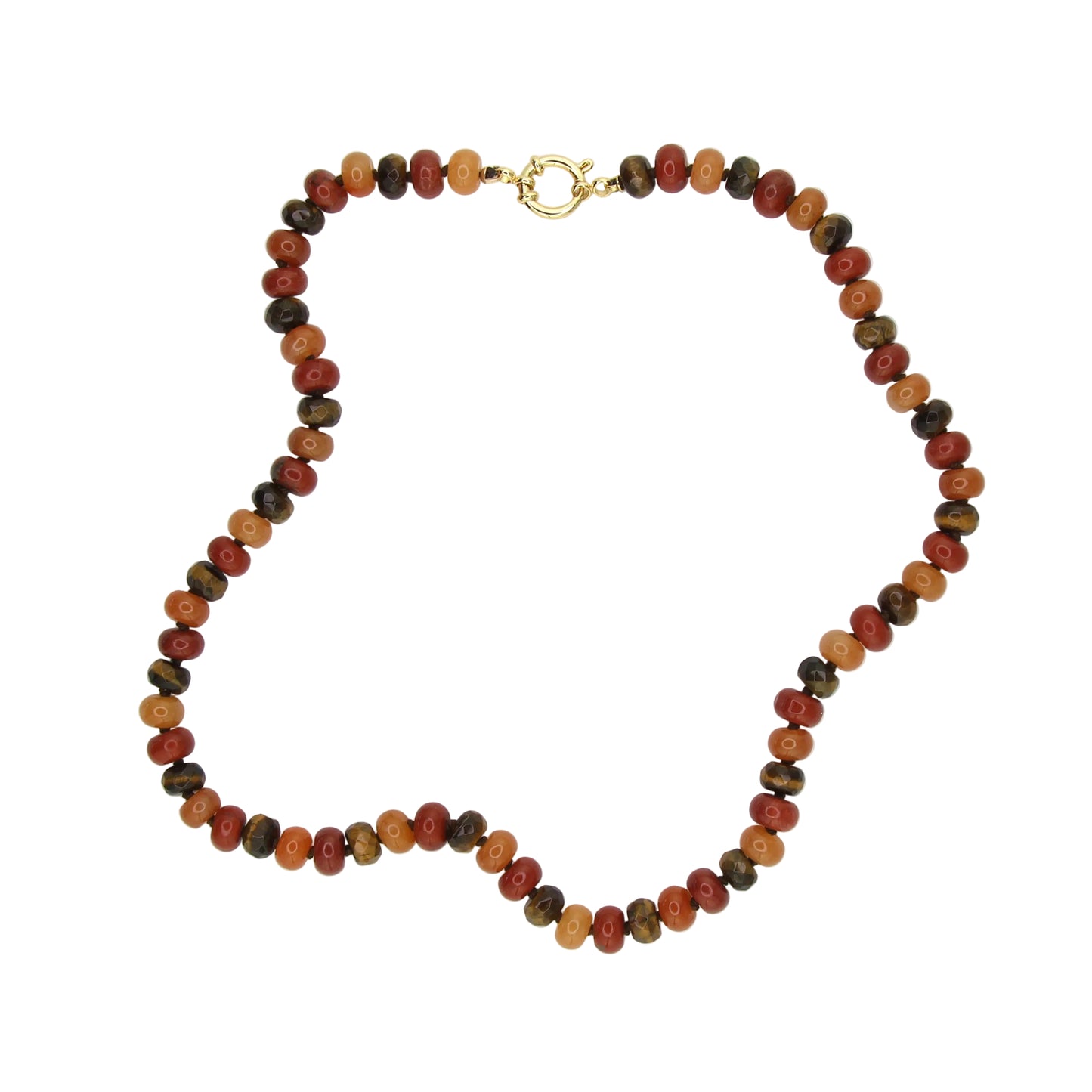 Tiger's Eye, Aventurine, and Red Jasper Necklace
