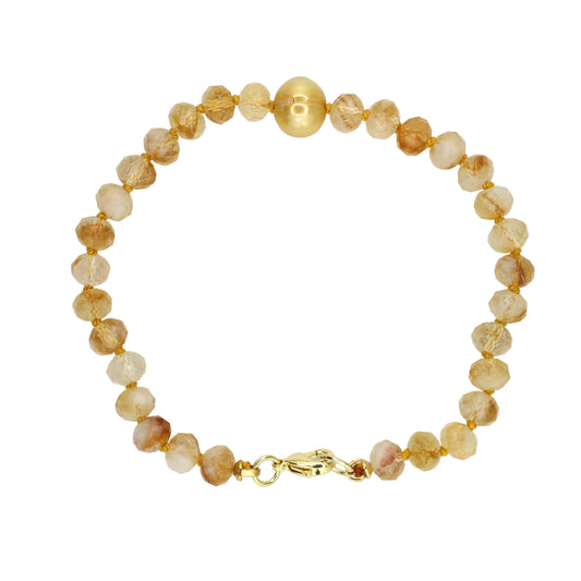 Citrine and Freshwater Pearl Bracelet