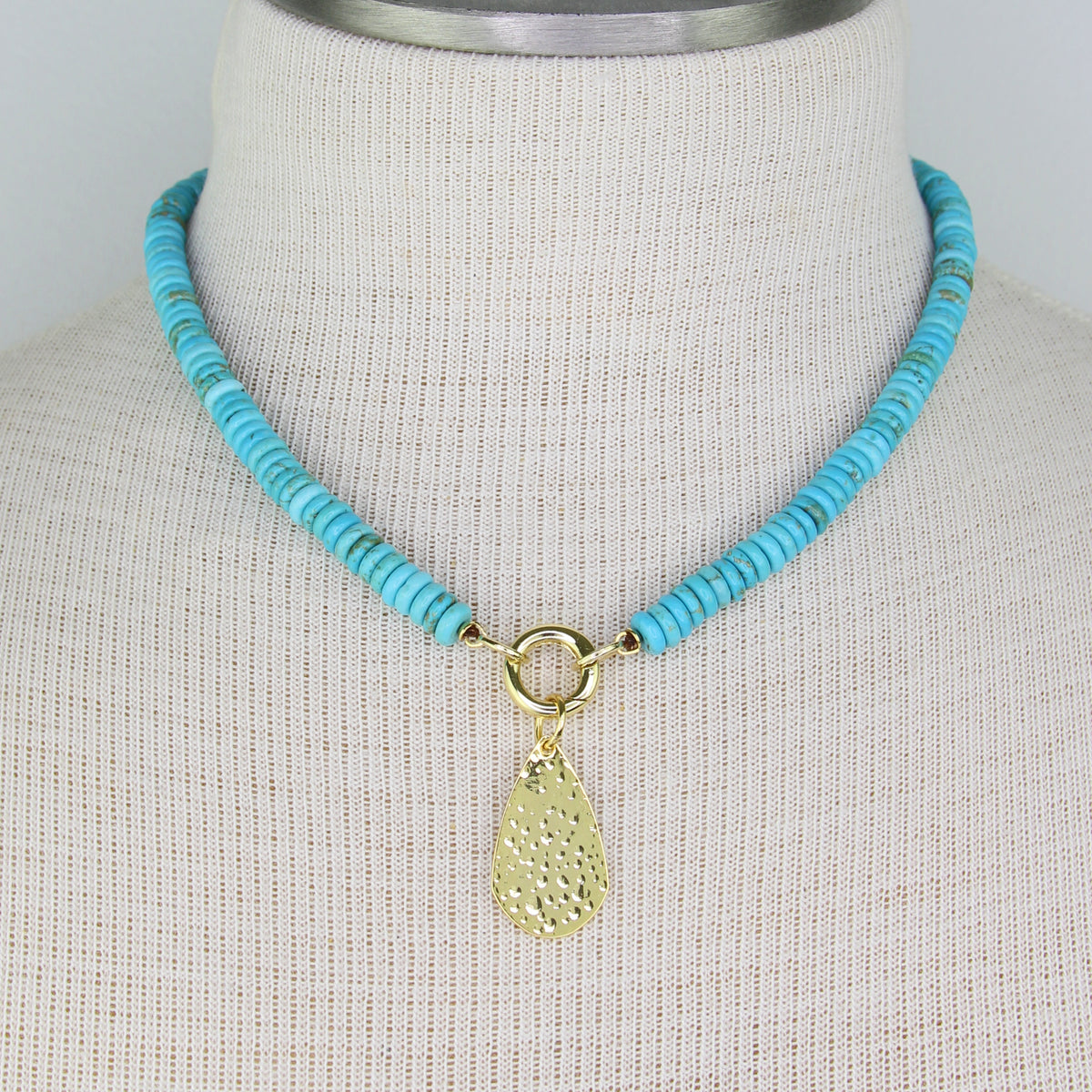 Turquoise Necklace with Teardrop Pendant