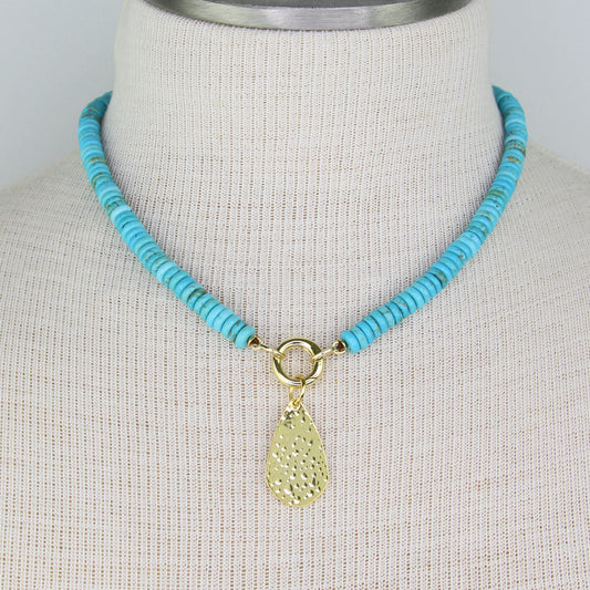 Turquoise Necklace with Teardrop Pendant