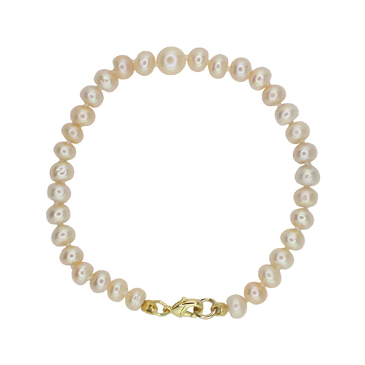 Freshwater Pearl Bracelet - Button Shape