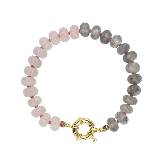 Rose Quartz & Cloudy Quartz Bracelet