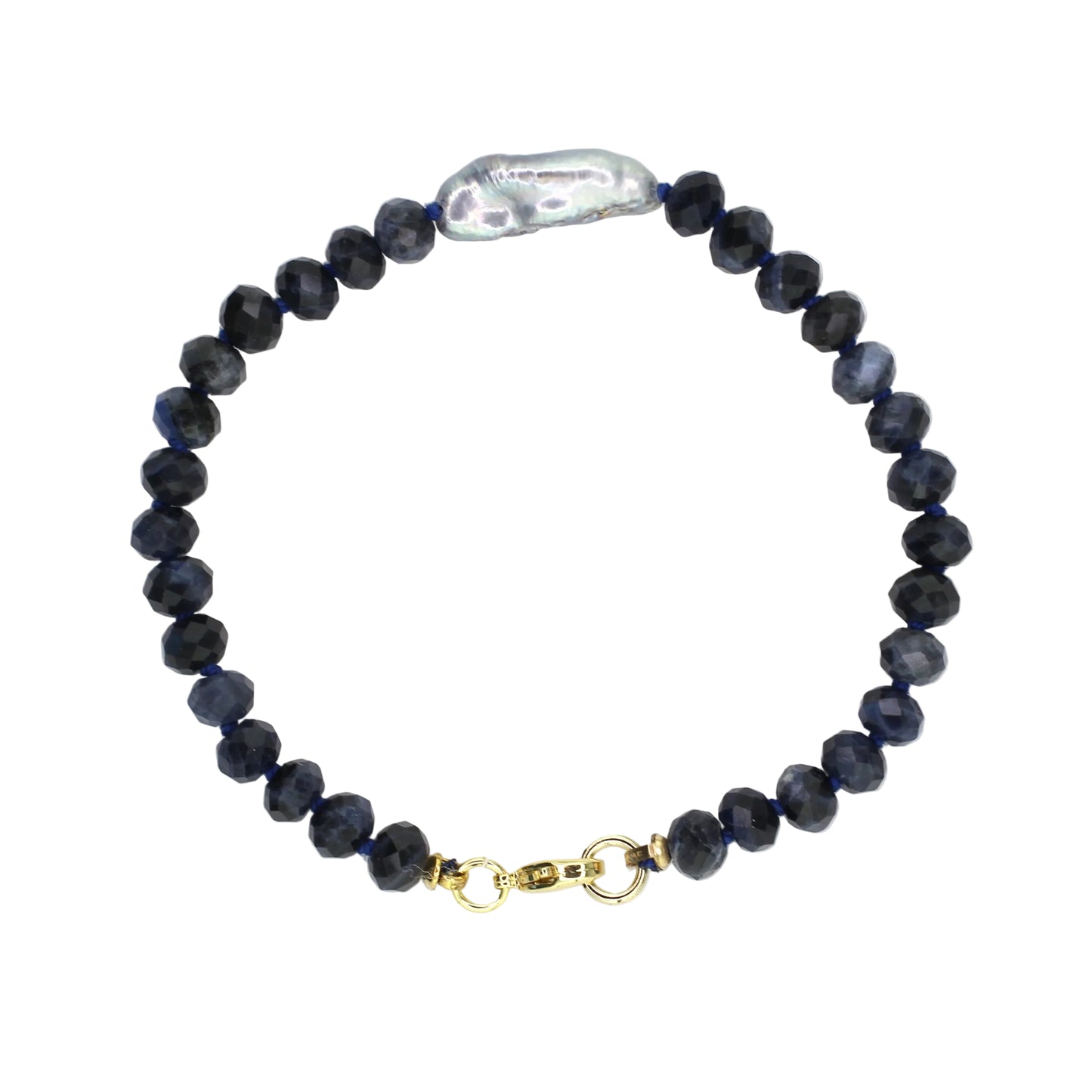 Sodalite and Freshwater Pearl Bracelet