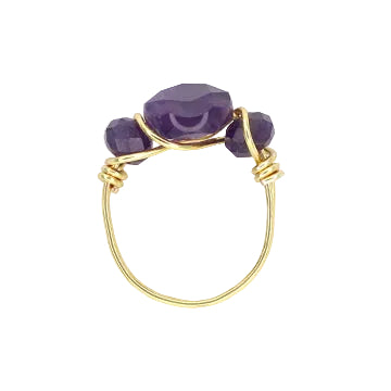 Amethyst Triple Stone Ring