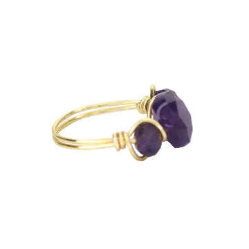 Amethyst Triple Stone Ring