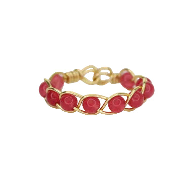 Pink Jade Stacker Ring