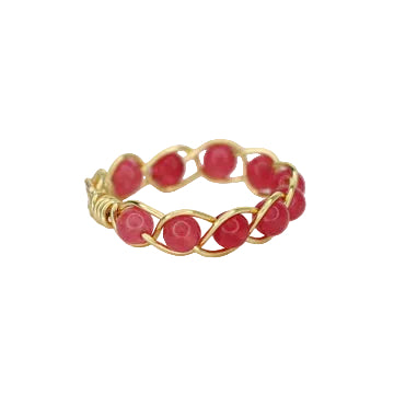 Pink Jade Stacker Ring