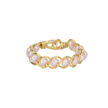 Pink Pearl Dainty Stacker Ring