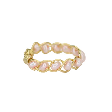 Pink Pearl Dainty Stacker Ring