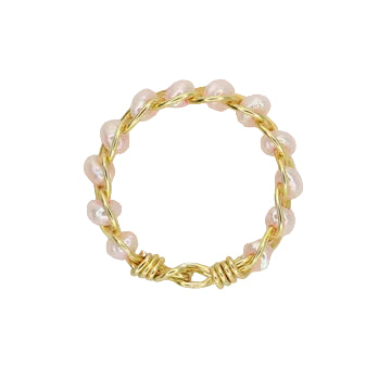Pink Pearl Dainty Stacker Ring