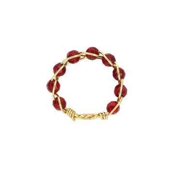 Red Coral Stacker Ring