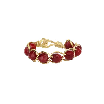 Red Coral Stacker Ring