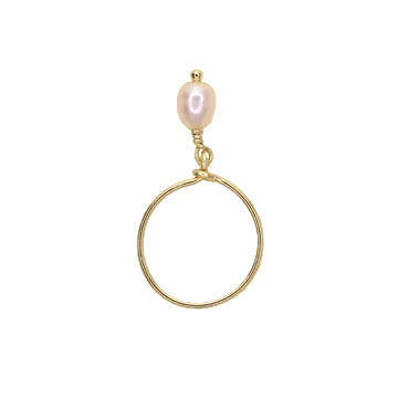 Freshwater Pearl Charm Ring - Peach