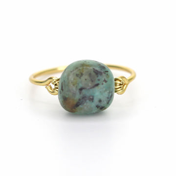 African Turquoise Solitaire Ring