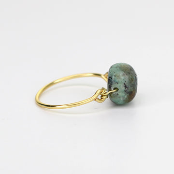 African Turquoise Solitaire Ring